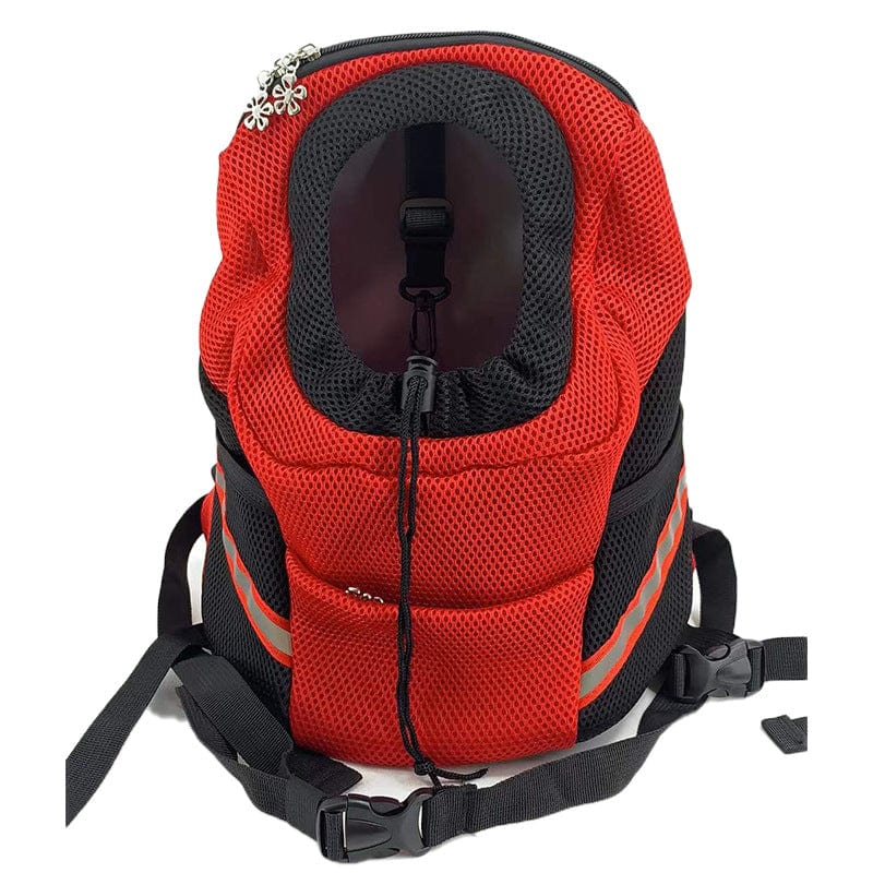 Red / XL Dog Backpack Portable Travel Hiking Bags For Pet