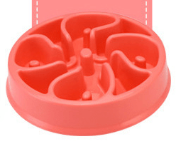 Red1 Spiral Print Slow Feeder Bowl