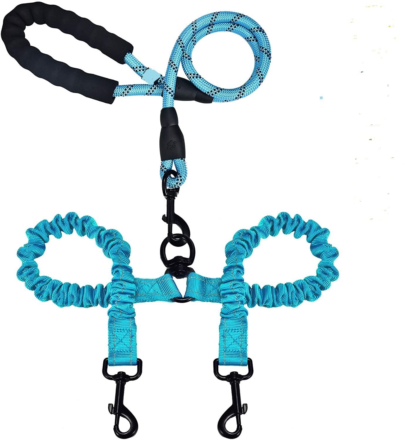 Reflective Double Bungee Dog Leash