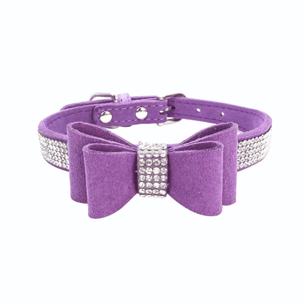 Rhinestone Bow Tie Dog Collar