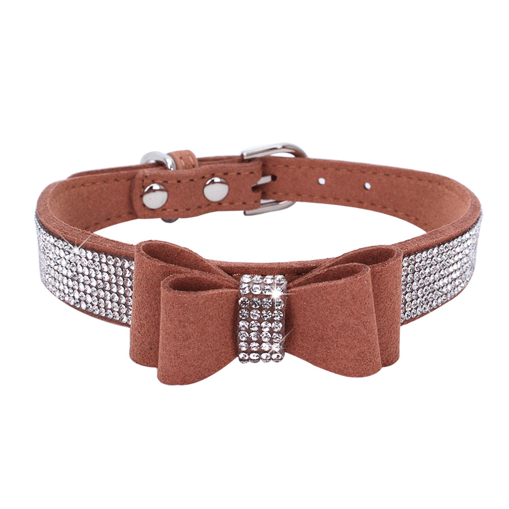 Rhinestone Bow Tie Dog Collar