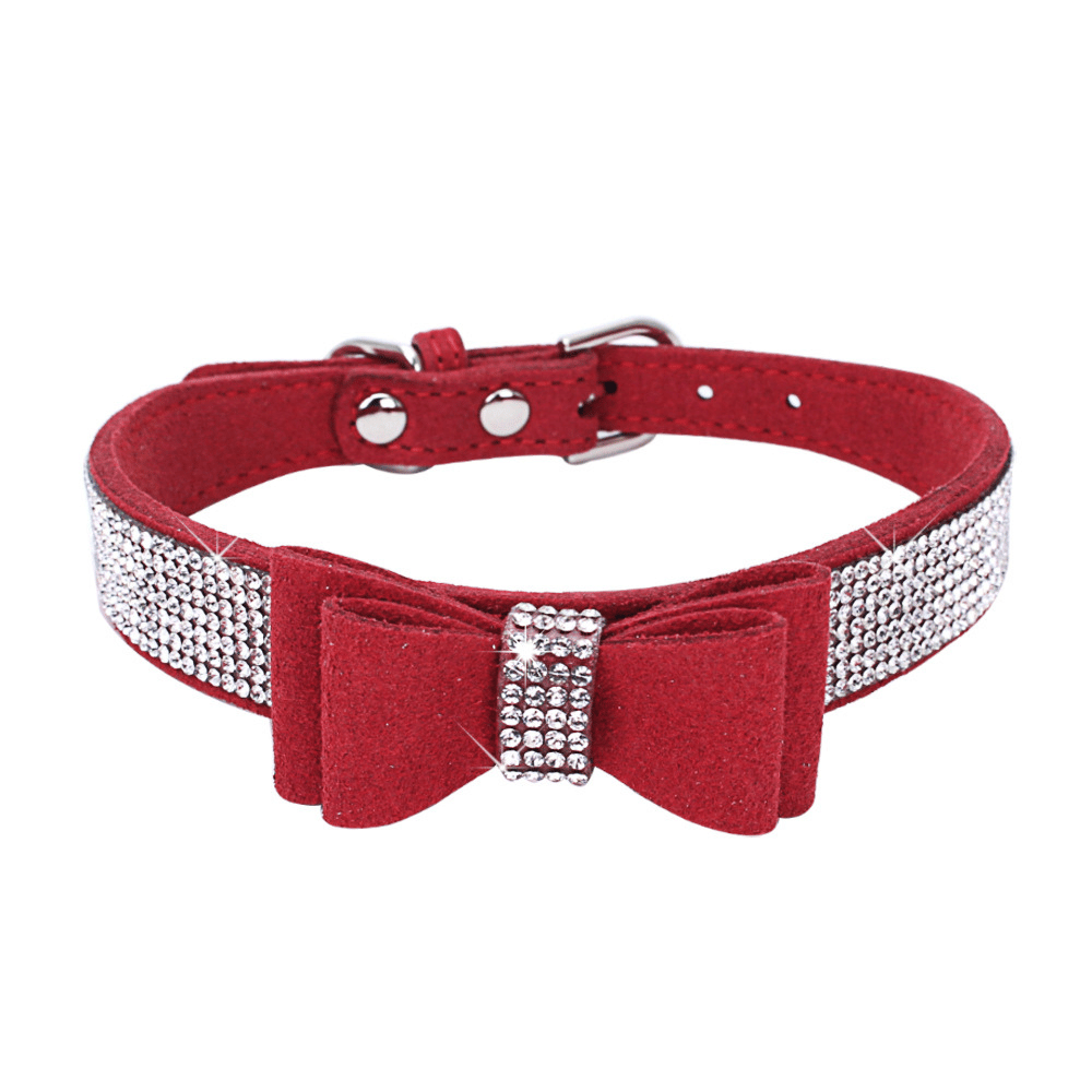 Rhinestone Bow Tie Dog Collar