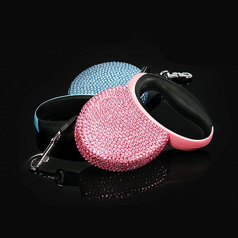 Rhinestone Retractable Dog Leash