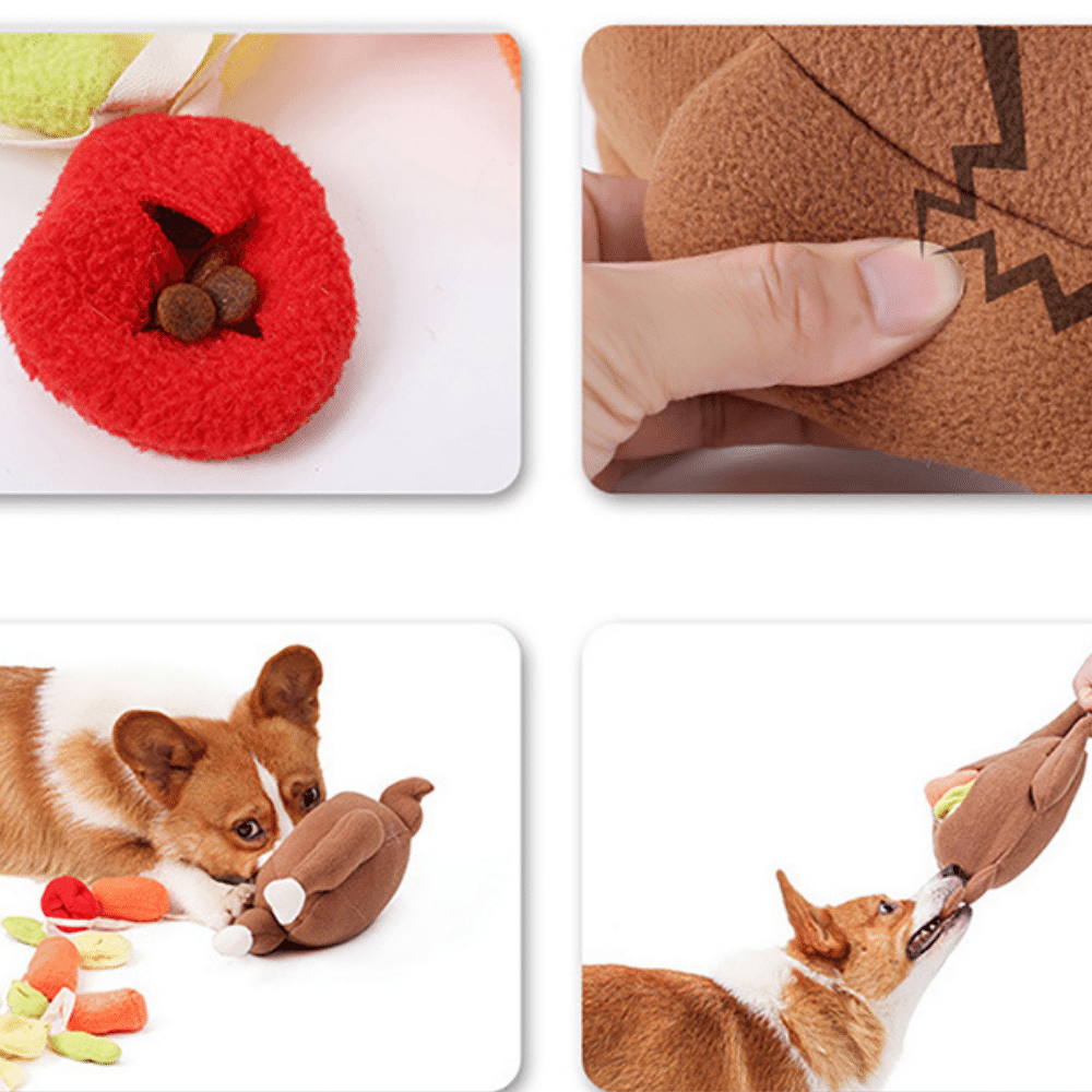 Roast Turkey Vegetable Sniff Hide Food Leakage Training Play Plush Toy