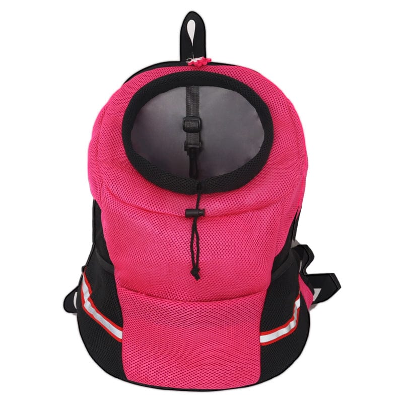 Rose red / XL Dog Backpack Portable Travel Hiking Bags For Pet