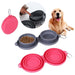 Silicone 2 in 1 Double Travel Collapsible Dog Bowls