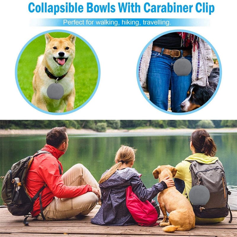 Silicone 2 in 1 Double Travel Collapsible Dog Bowls