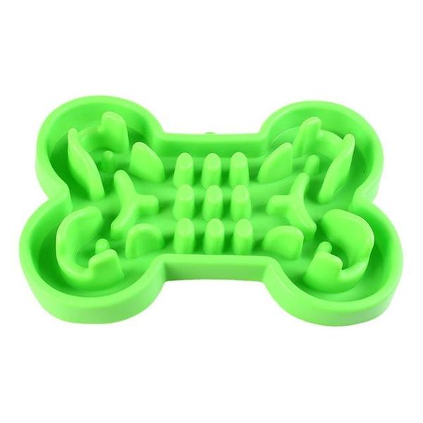 Silicone Bone Shaped Slow Feeder Dog Bowl