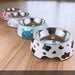 Stainless Steel Cow Print Dog Bowl