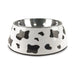 Stainless Steel Cow Print Dog Bowl