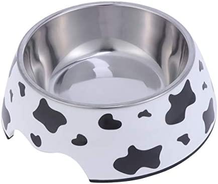 Stainless Steel Cow Print Dog Bowl