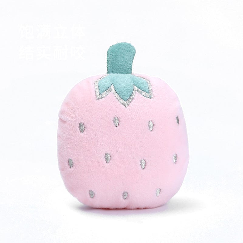 Strawberry / 8x11x4.5cm Pet Dog Plush Fruit Sound Toy