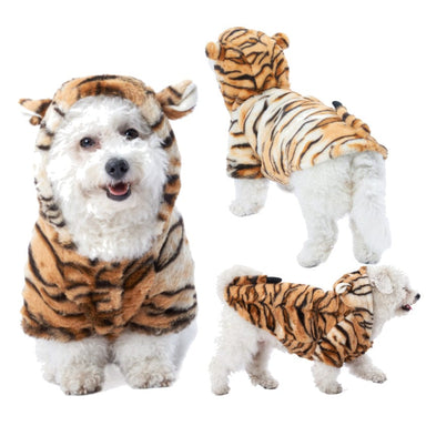 Tiger Print Dog Hoodie Sweater