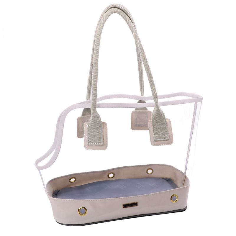 Transparent white / M Transparent bag for dog go out