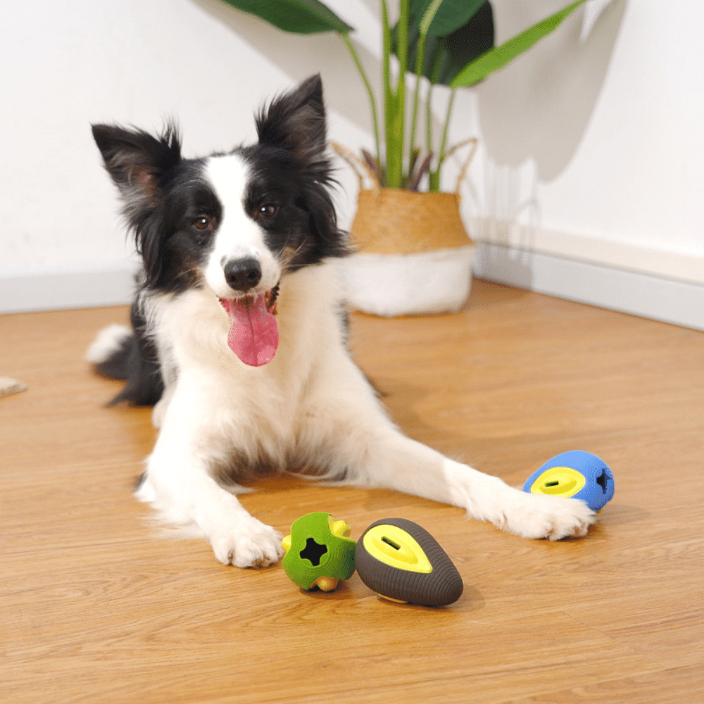 Treat Dispensing Avocado Dog Chew Toy