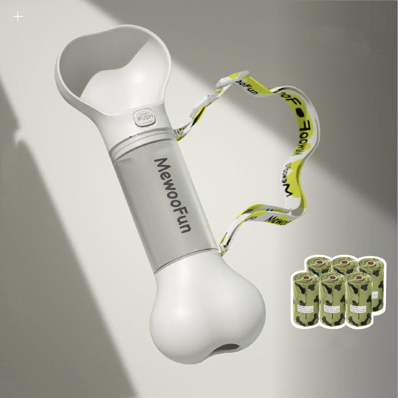 White / 6rolls of poop bag Fashion Accompanying Outdoor Dog Walking And Feeding Water Cup