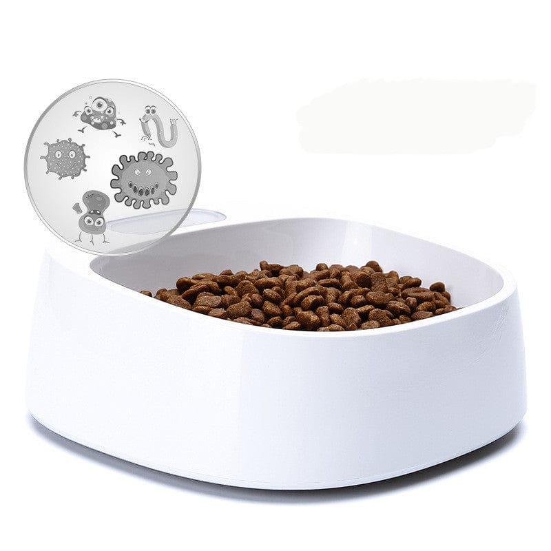 White / S Pet weighing dog food bowl