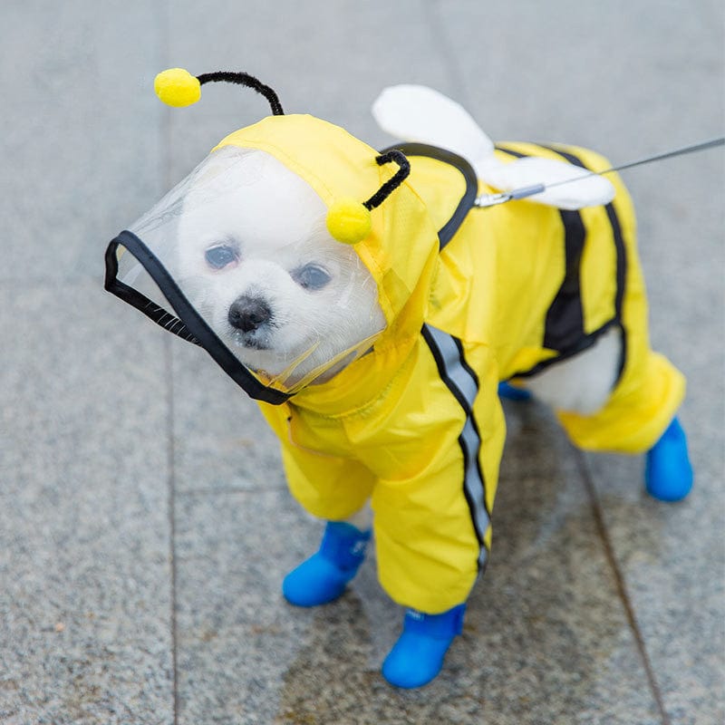 XL Hooded Bumble Bee Dog Raincoat