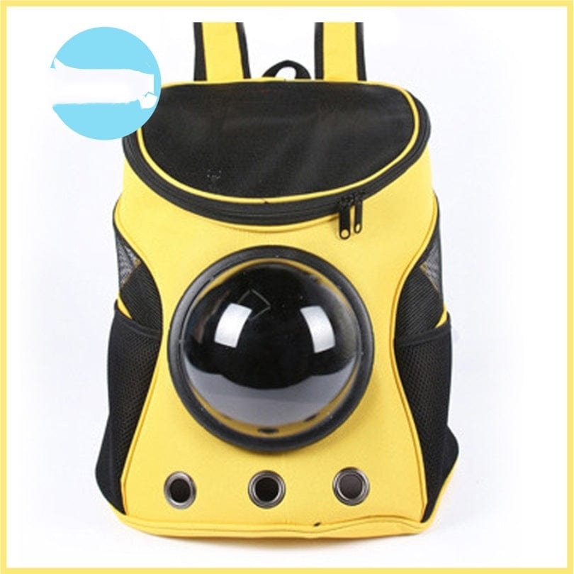 Yellow A Large-capacity Pet Space Capsule Cat And Dog Outdoor Strap Backpack