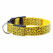 Yellow / Leopard / S USB Rechargeable LED Flashing Nylon Dog Collar