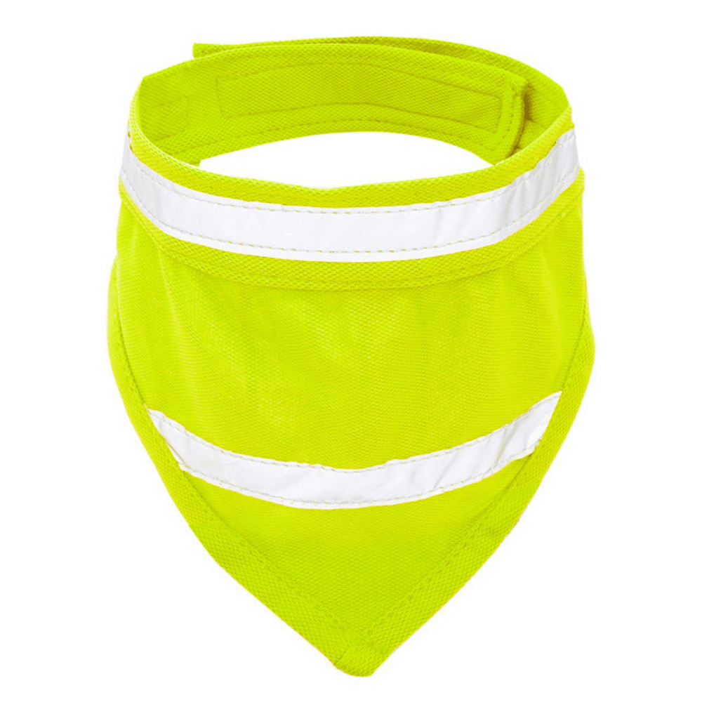 Yellow / M Safety Reflective Fluorescent Dog Bandana