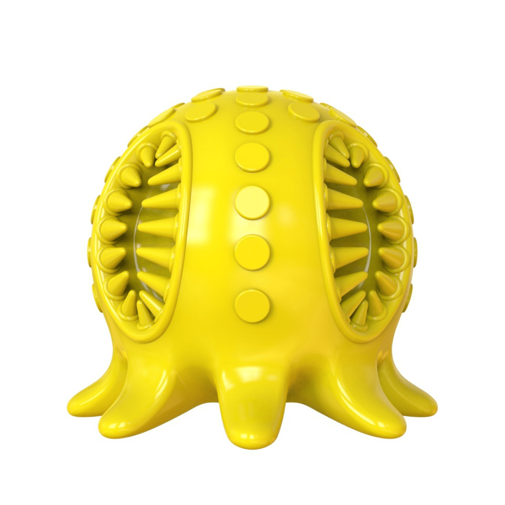 Yellow Octopus Toothbrush Dog Chew Toy