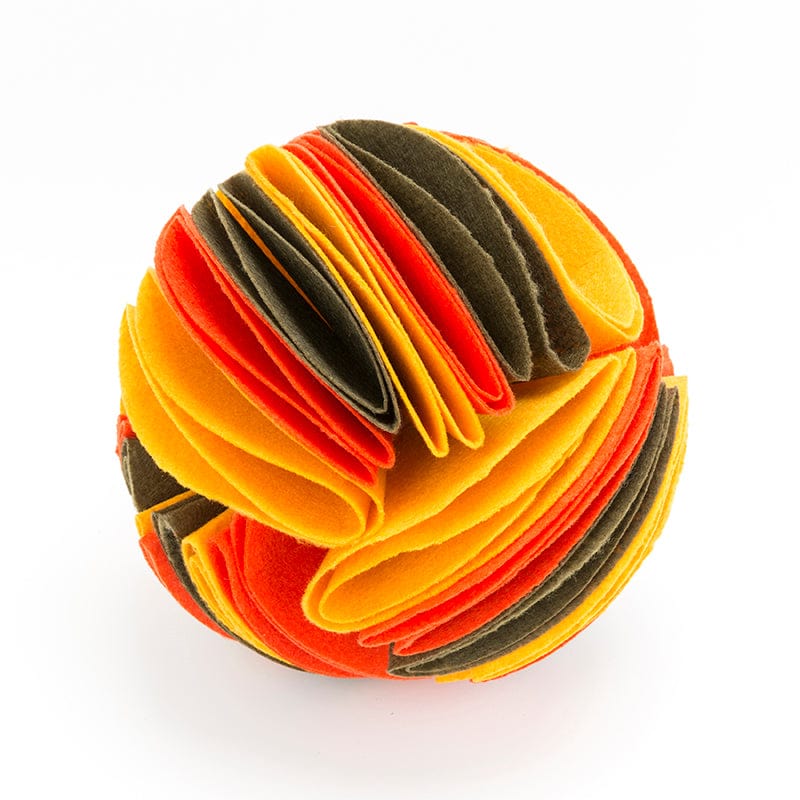 Yellow orange brown / S Treat Dispensing Dog Snuffle Ball Toy