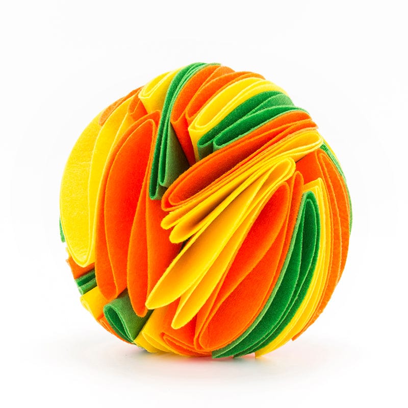 Yellow orange green / L Treat Dispensing Dog Snuffle Ball Toy