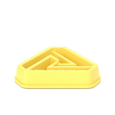 Yellow Triangle Shaped Slow Feeder Bowl